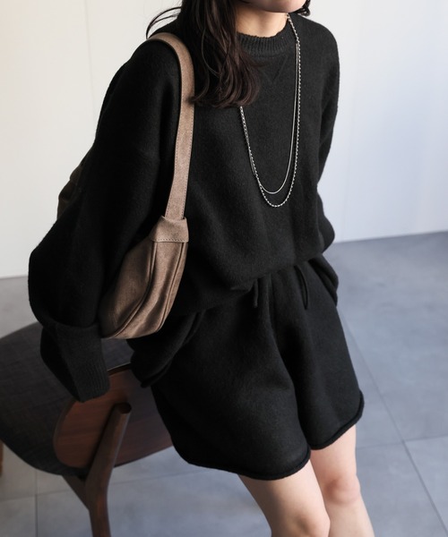 ap retro(アプレトロ)の「【セットアップ】ニットプルオーバー+ニットショートパンツ(セットアップ・レディース・ブラック/ベージュ/グレー・FREE)」の16枚目の写真