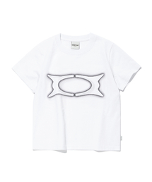 CRITIC（クリティック）の「WORMHOLE LOGO CROP FIT T-SHIRTS WHITE（Tシャツ/カットソー）」