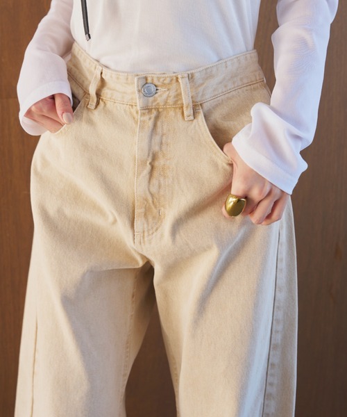 AIC.(エーアイシー)の「カーブダーツレッグカラーデニムパンツ(デニムパンツ・レディース・イエロー/グレー/ピンク・FREE)」の20枚目の写真