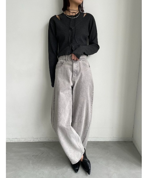 AIC.(エーアイシー)の「カーブダーツレッグカラーデニムパンツ(デニムパンツ・レディース・イエロー/グレー/ピンク・FREE)」の6枚目の写真