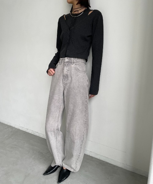 AIC.(エーアイシー)の「カーブダーツレッグカラーデニムパンツ(デニムパンツ・レディース・イエロー/グレー/ピンク・FREE)」の7枚目の写真