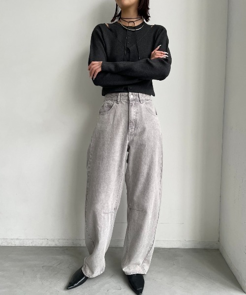 AIC.(エーアイシー)の「カーブダーツレッグカラーデニムパンツ(デニムパンツ・レディース・イエロー/グレー/ピンク・FREE)」の8枚目の写真