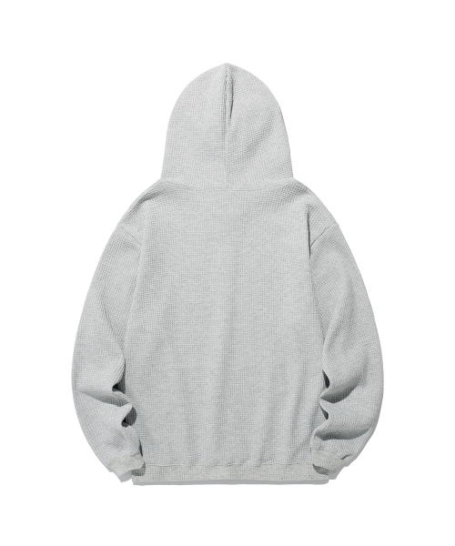 NICE GHOST CLUB(ナイスゴーストクラブ)の「SKULL RIBBON WAFFLE HOODIE ZIP UP_GREY(NG2EFUM482A)(パーカー・レディース・グレー・SMALL/MEDIUM/LARGE)」の2枚目の写真