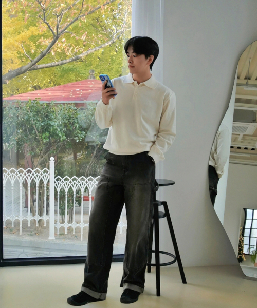 SELITIO(セレティオ)の「男性ベーシックソフトカラーニットアイボリー(ニット/セーター・メンズ・アイボリー・MEDIUM/LARGE/X-LARGE)」の4枚目の写真