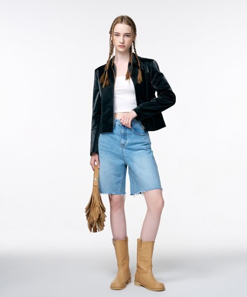 ETMON(エトモン)の「Shimmer Leather Jacket Black(ライダースジャケット・レディース・その他・MEDIUM)」の2枚目の写真