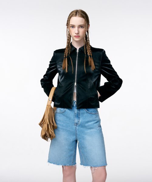 ETMON(エトモン)の「Shimmer Leather Jacket Black(ライダースジャケット・レディース・その他・MEDIUM)」の5枚目の写真