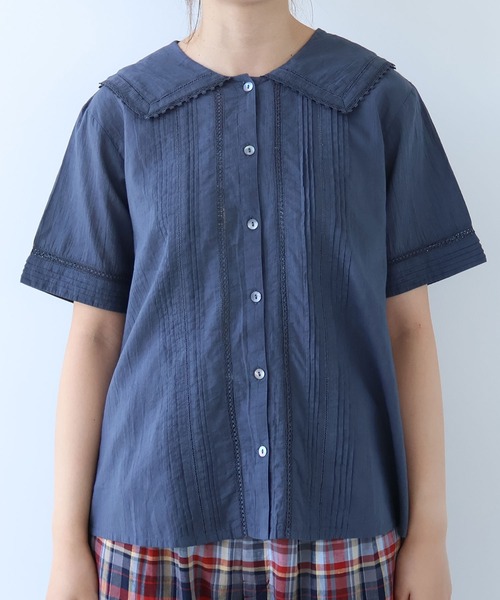 bulle de savon（ビュルデサボン）の「antique lace sailor ブラウス（シャツ/ブラウス・レディース・チャコールグレー/ホワイト・FREE）」の20枚目の写真