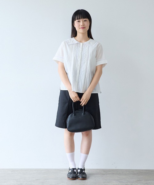 bulle de savon（ビュルデサボン）の「antique lace sailor ブラウス（シャツ/ブラウス・レディース・チャコールグレー/ホワイト・FREE）」の7枚目の写真