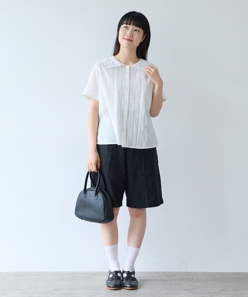 bulle de savon（ビュルデサボン）の「antique lace sailor ブラウス（シャツ/ブラウス・レディース・チャコールグレー/ホワイト・FREE）」の8枚目の写真