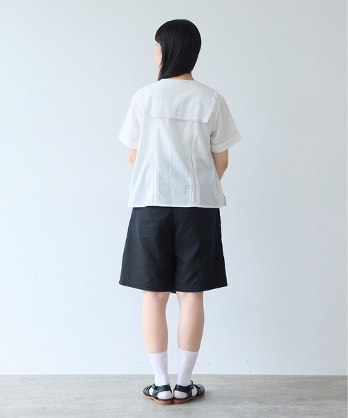 bulle de savon（ビュルデサボン）の「antique lace sailor ブラウス（シャツ/ブラウス・レディース・チャコールグレー/ホワイト・FREE）」の11枚目の写真