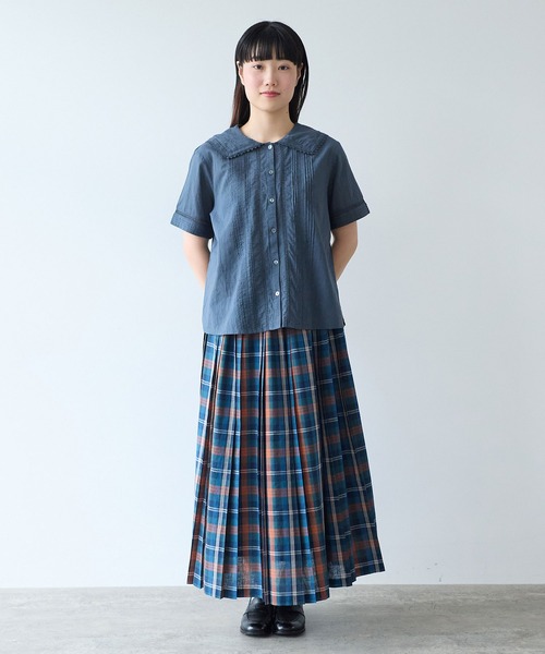 bulle de savon（ビュルデサボン）の「antique lace sailor ブラウス（シャツ/ブラウス・レディース・チャコールグレー/ホワイト・FREE）」の15枚目の写真