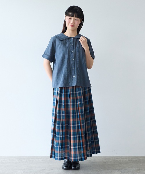 bulle de savon（ビュルデサボン）の「antique lace sailor ブラウス（シャツ/ブラウス・レディース・チャコールグレー/ホワイト・FREE）」の16枚目の写真