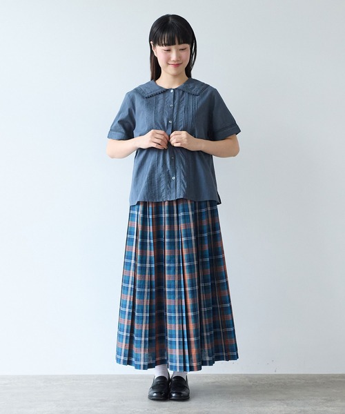 bulle de savon（ビュルデサボン）の「antique lace sailor ブラウス（シャツ/ブラウス・レディース・チャコールグレー/ホワイト・FREE）」の17枚目の写真