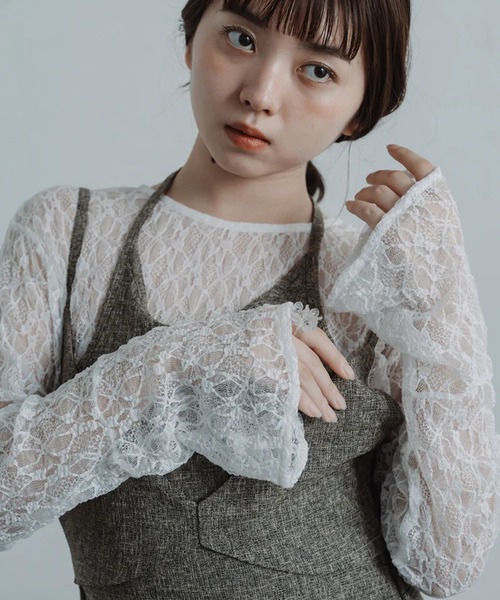 merrylatte(メリーラテ)の「tweed halter cami one-piece(ワンピース・レディース・ブラウン・FREE)」の11枚目の写真