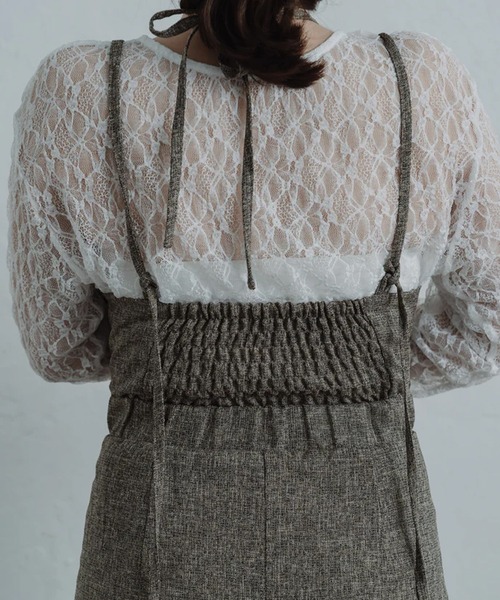merrylatte(メリーラテ)の「tweed halter cami one-piece(ワンピース・レディース・ブラウン・FREE)」の10枚目の写真