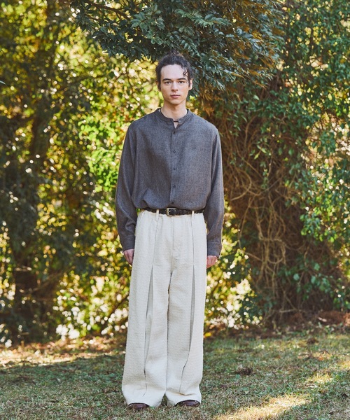 CASPER JOHN(キャスパージョン)の「Needle punch tuck eazy pants/ニードルパンチタックイージーパンツ(その他パンツ・メンズ・インディゴブルー/ブラック/アイボリー・MEDIUM/SMALL/X-SMALL/LARGE)」の10枚目の写真