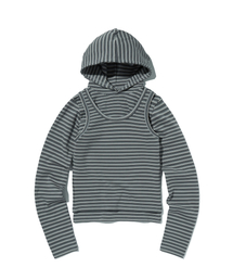 suade（スエード）の「LAYERED HOODIE [GRAY]（パーカー）」