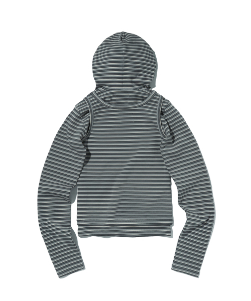 suade（スエード）の「LAYERED HOODIE [GRAY]（パーカー・レディース・その他・SMALL/MEDIUM）」の2枚目の写真