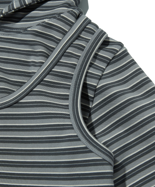 suade（スエード）の「LAYERED HOODIE [GRAY]（パーカー・レディース・その他・SMALL/MEDIUM）」の6枚目の写真