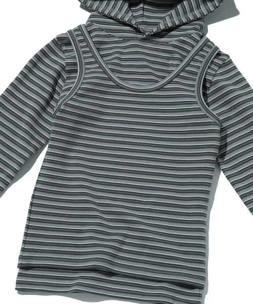 suade（スエード）の「LAYERED HOODIE [GRAY]（パーカー・レディース・その他・SMALL/MEDIUM）」の7枚目の写真