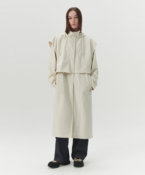 LEVAR(レバー)の「Double Layered Fishtail Parka - Cream(ミリタリージャケット・レディース・Cream・FREE)」の3枚目の写真