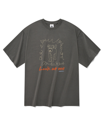 ルックアットミー 半袖Tシャツ グレー