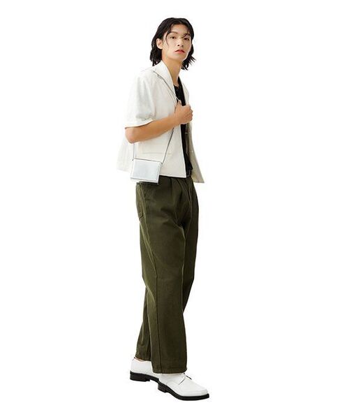 DECET(デケト)の「Dawn 2Pleats Wide Pants DCPT007Khaki(デニムパンツ・レディース・その他・34/32/30/26/28)」の12枚目の写真