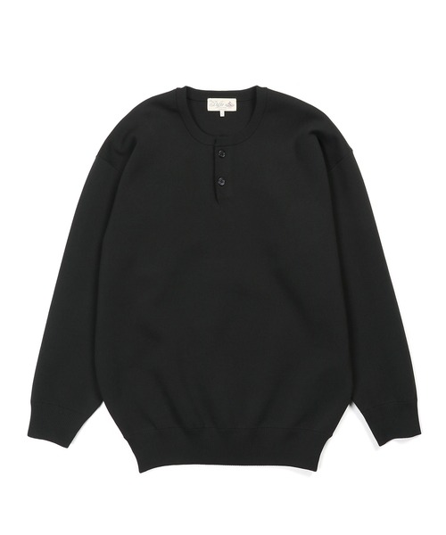 The DUFFER of ST.GEORGE（ザダファーオブセントジョージ）の「WASHABLE HENLEY NECK KNIT：自宅で洗える ウォッシャブル ヘンリーネックニット（ニット/セーター・メンズ・ライトグレー/アッシュグレー/ブラック・MEDIUM/LARGE/X-LARGE）」の16枚目の写真
