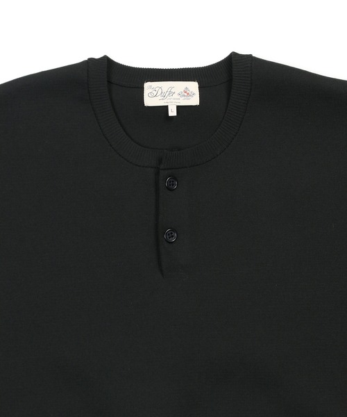 The DUFFER of ST.GEORGE（ザダファーオブセントジョージ）の「WASHABLE HENLEY NECK KNIT：自宅で洗える ウォッシャブル ヘンリーネックニット（ニット/セーター・メンズ・ライトグレー/アッシュグレー/ブラック・MEDIUM/LARGE/X-LARGE）」の7枚目の写真