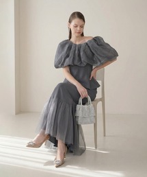 セール】【LEJA】チュールロングスリーブリーフIラインドレス
