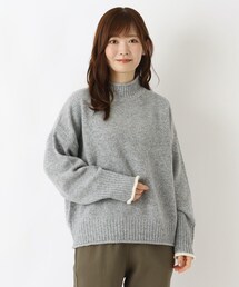 袖口配色 ハイネックニットプルオーバー