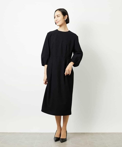 MICHEL KLEIN（ミッシェル・クラン）の「［オケージョン/セレモニー］スリーブコンシャスワンピース（ワンピース・レディース・ネイビー/ブラック・38）」の4枚目の写真