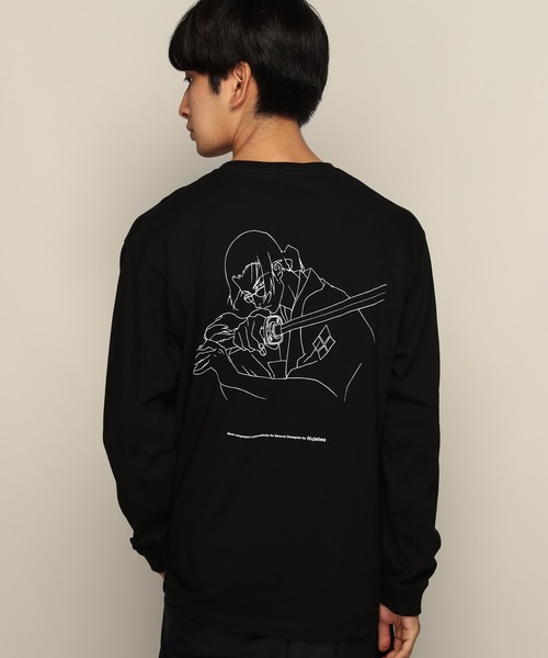 YEN TOWN MARKET(イェンタウンマーケット)の「【SAMURAI CHAMPLOO】JIN シルエット ロングスリーブTEE(Tシャツ/カットソー・メンズ・ブラック/ホワイト・XL/L/M)」の1枚目の写真