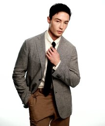 SOLEW（ソル）の「Linen Check Out Pocket Jacket_Blue（テーラードジャケット）」