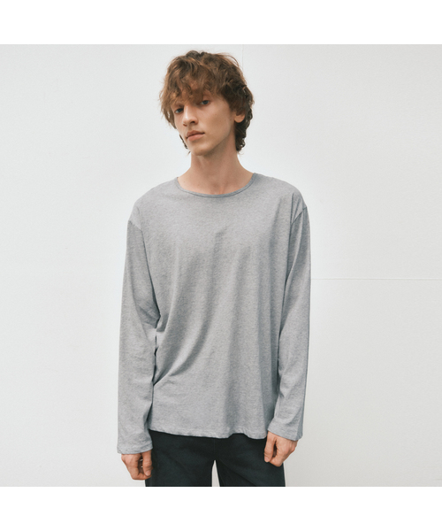 WEDNESDAY OASIS（ウェンズデーオアシス）の「レイヤードソフトタッチTシャツ_6COLOR(W25-TP36)（Tシャツ/カットソー・メンズ・ホワイト/Mustard/レッド/ブラック/ブルー/グレー・MEDIUM/LARGE）」の3枚目の写真