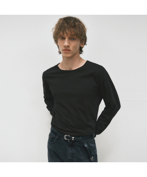 WEDNESDAY OASIS（ウェンズデーオアシス）の「レイヤードソフトタッチTシャツ_6COLOR(W25-TP36)（Tシャツ/カットソー・メンズ・ホワイト/Mustard/レッド/ブラック/ブルー/グレー・MEDIUM/LARGE）」の2枚目の写真