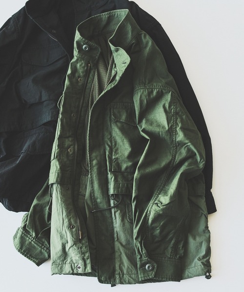 BEAMS（ビームス）の「M65 レイヤード ジャケット【ワイドフィット】（ミリタリージャケット・メンズ・ブラック/オリーブ・XL/M/L/S）」の3枚目の写真