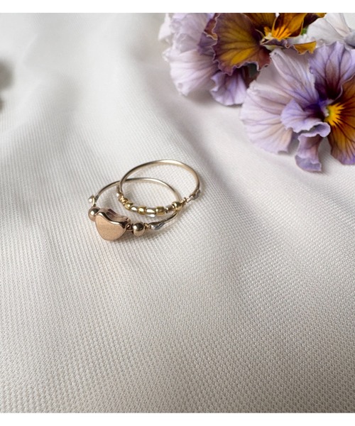 tone（トーン）の「【marumusubi】Heart ring(MA)（リング・レディース・シルバー/ゴールド・FREE）」の2枚目の写真