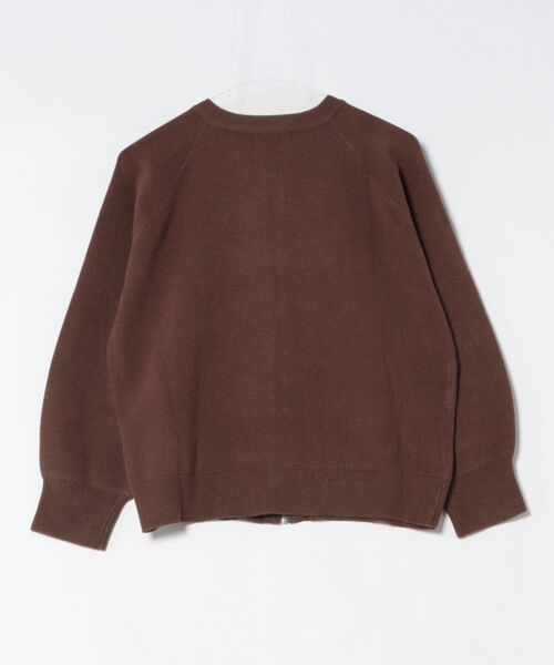 m.f.editorial（エムエフエディトリアル）の「【ストレッチ ウォッシャブル ニットアウター】m.f.エディトリアルレディース ZIP ニットブルゾン（ニット/セーター・レディース・ブラック/ブラウン・MEDIUM）」の3枚目の写真