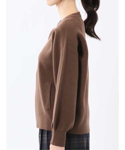 m.f.editorial（エムエフエディトリアル）の「【ストレッチ ウォッシャブル ニットアウター】m.f.エディトリアルレディース ZIP ニットブルゾン（ニット/セーター・レディース・ブラック/ブラウン・MEDIUM）」の6枚目の写真