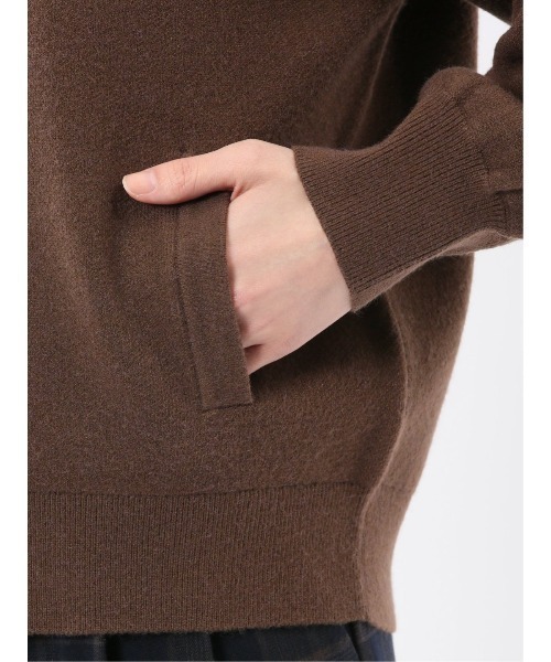 m.f.editorial（エムエフエディトリアル）の「【ストレッチ ウォッシャブル ニットアウター】m.f.エディトリアルレディース ZIP ニットブルゾン（ニット/セーター・レディース・ブラック/ブラウン・MEDIUM）」の9枚目の写真
