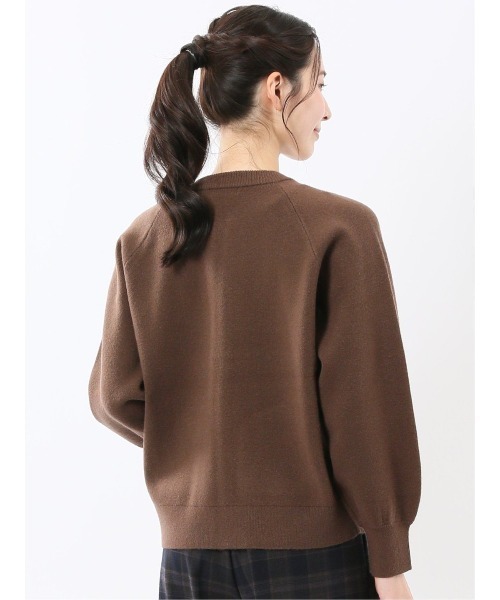 m.f.editorial（エムエフエディトリアル）の「【ストレッチ ウォッシャブル ニットアウター】m.f.エディトリアルレディース ZIP ニットブルゾン（ニット/セーター・レディース・ブラック/ブラウン・MEDIUM）」の12枚目の写真