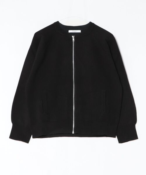 m.f.editorial（エムエフエディトリアル）の「【ストレッチ ウォッシャブル ニットアウター】m.f.エディトリアルレディース ZIP ニットブルゾン（ニット/セーター・レディース・ブラック/ブラウン・MEDIUM）」の15枚目の写真