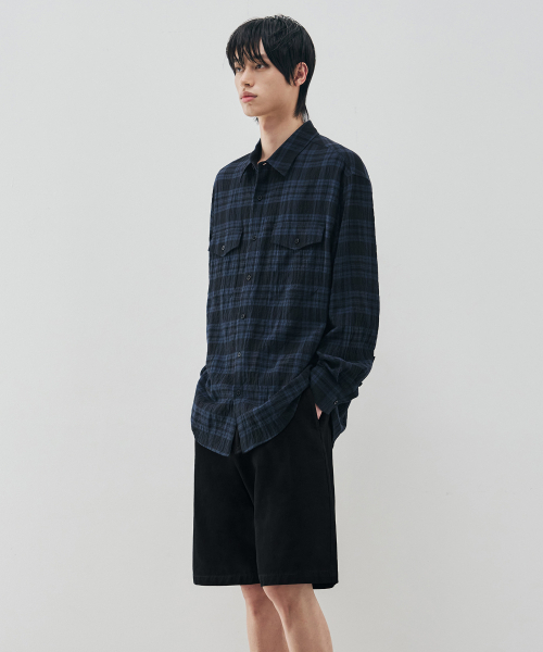 DRAW FIT（ドローフィット）の「ルゴ コットンハーフチノパンツ[ブラック]（その他パンツ・メンズ・その他・LARGE/MEDIUM/X-LARGE）」の2枚目の写真