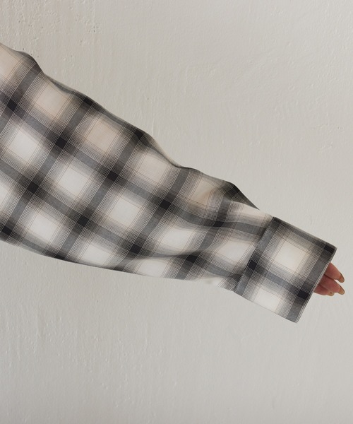 COLONY 2139(コロニートゥーワンスリーナイン)の「チェックフードショートシャツ(シャツ/ブラウス・レディース・オフホワイト/グリーン/ブラック・FREE)」の14枚目の写真