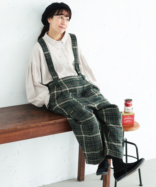 soulberry（ソウルベリー）の「「チェックらぼ」のタータンチェックなサスペンダーパンツ（その他パンツ・レディース・グリーン・M/L/LL/3L/4L/5L）」の5枚目の写真