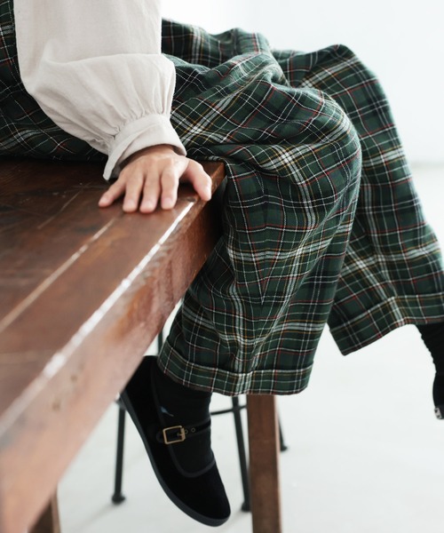 soulberry（ソウルベリー）の「「チェックらぼ」のタータンチェックなサスペンダーパンツ（その他パンツ・レディース・グリーン・M/L/LL/3L/4L/5L）」の4枚目の写真