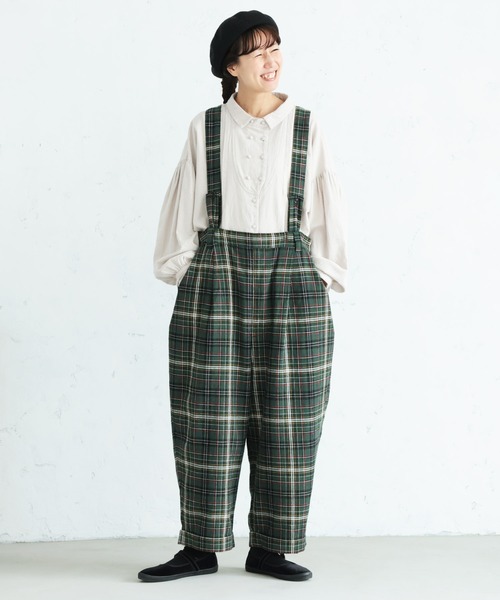 soulberry（ソウルベリー）の「「チェックらぼ」のタータンチェックなサスペンダーパンツ（その他パンツ・レディース・グリーン・M/L/LL/3L/4L/5L）」の7枚目の写真