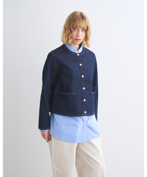 Traditional Weatherwear（トラディショナルウェザーウェア）の「ARKLEY A-LINE DENIM（ブルゾン・レディース・ワンウォッシュ・36/34/32）」の4枚目の写真
