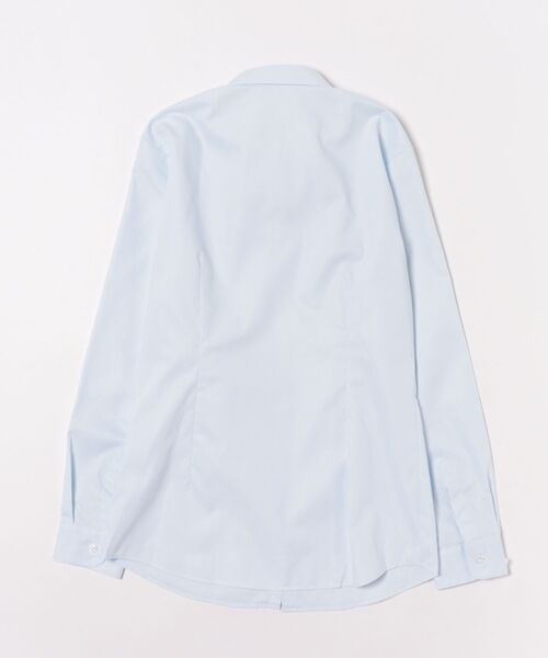 m.f.editorial(エムエフエディトリアル)の「【透け防止 形態安定 UVカット】m.f.エディトリアル レディース リボン脱着 ビジネス ドレス 長袖 ブラウス(ビジネスシャツ・レディース・ホワイト/ピンク系その他/サックスブルー・MEDIUM/LARGE/X-LARGE/S)」の5枚目の写真